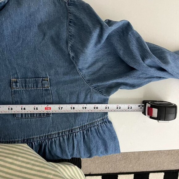 blue denim vintage 90s button up shirt - Picture 5 of 6